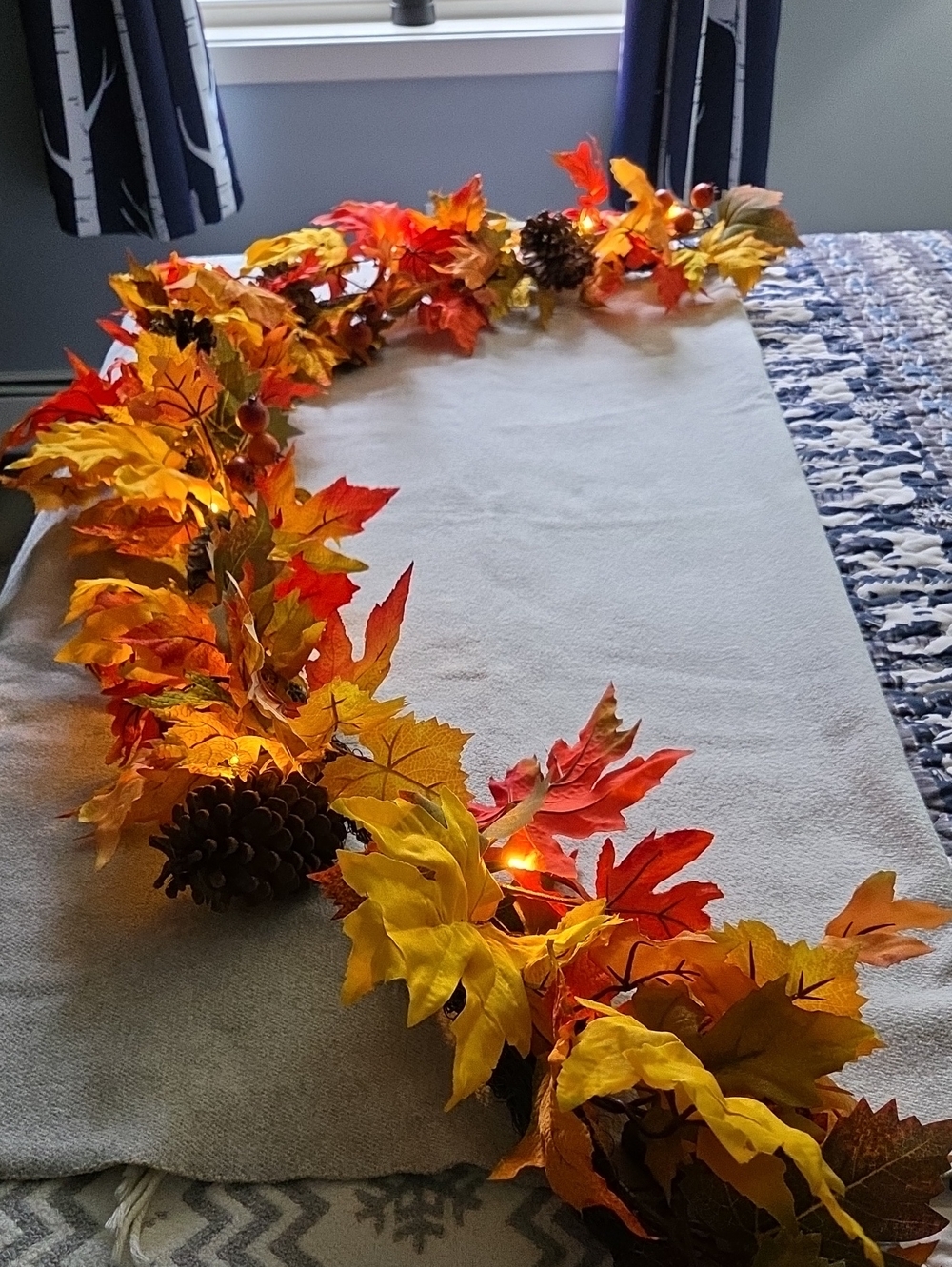 Autumn Leaves Lit 66 Inch Garland